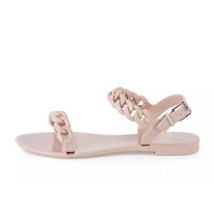Givenchy Jelly Rubber Chain Sandals 35 Rose Poudre